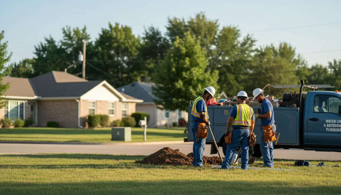 Residential water line and bathroom plumbing service in Kremlin, OK